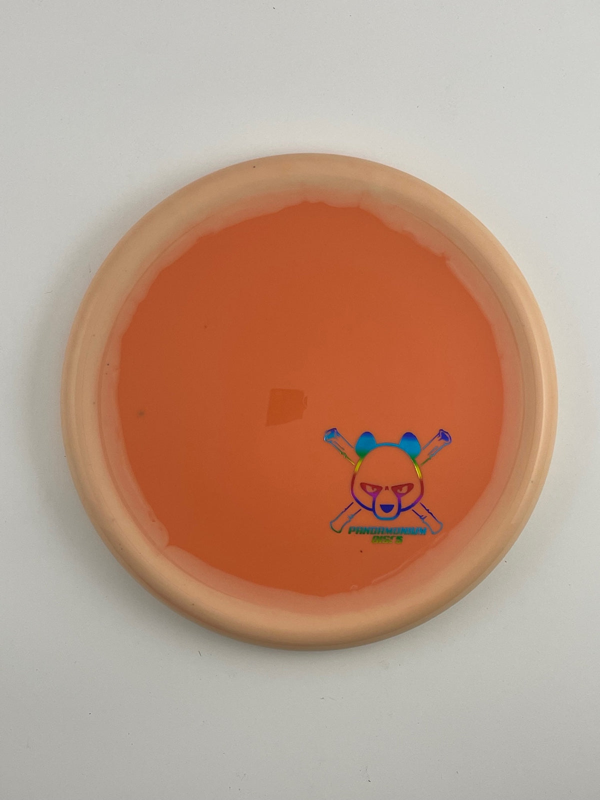 Kastaplast Berg disc golf putt and approach in cream K1 Grind plastic with Pandamonium Panda Corner X stamp