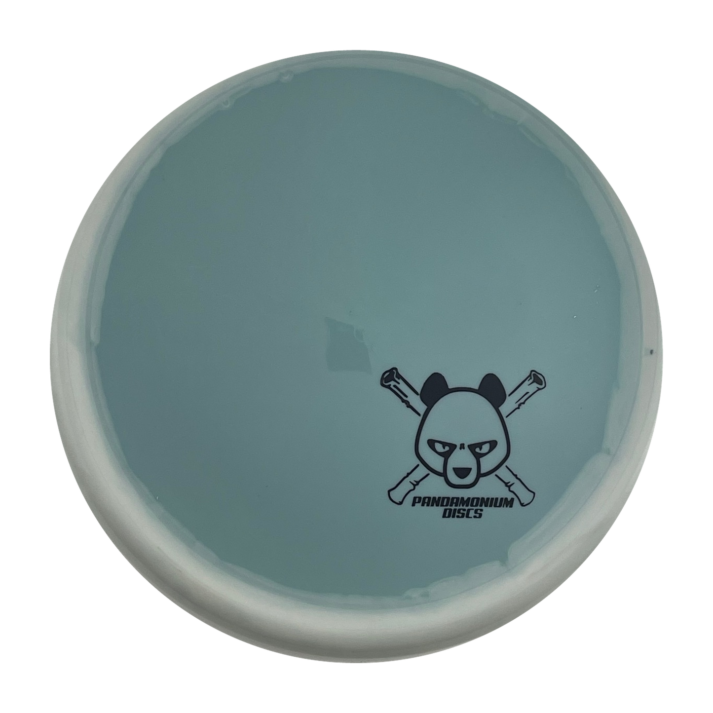 Kastaplast Berg disc golf putt and approach in steel blue K1 Grind plastic with Pandamonium Panda Corner X stamp, view 1