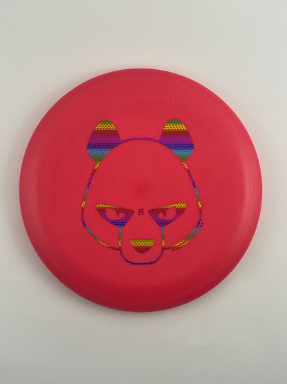 Innova KC Aviar disc golf putt and approach in magenta Pro plastic with Pandamonium Big Panda stamp