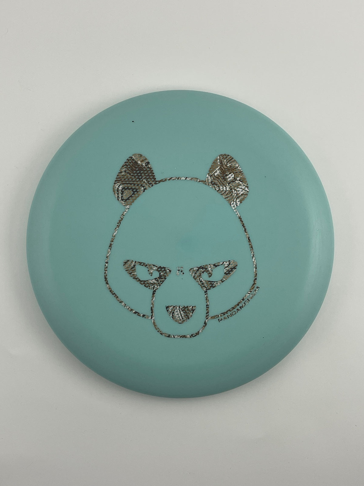 Innova KC Aviar disc golf putt and approach in robin egg blue Pro plastic with Pandamonium Big Panda stamp