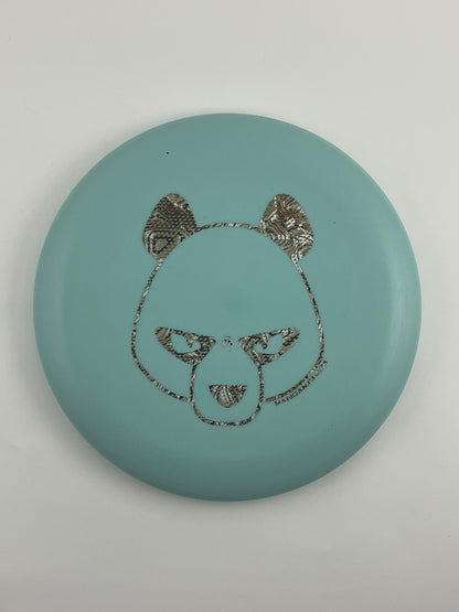 Innova KC Aviar disc golf putt and approach in robin egg blue Pro plastic with Pandamonium Big Panda stamp