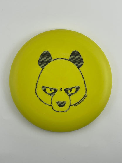 Innova KC Aviar disc golf putt and approach in yellow Pro plastic with Pandamonium Big Panda stamp