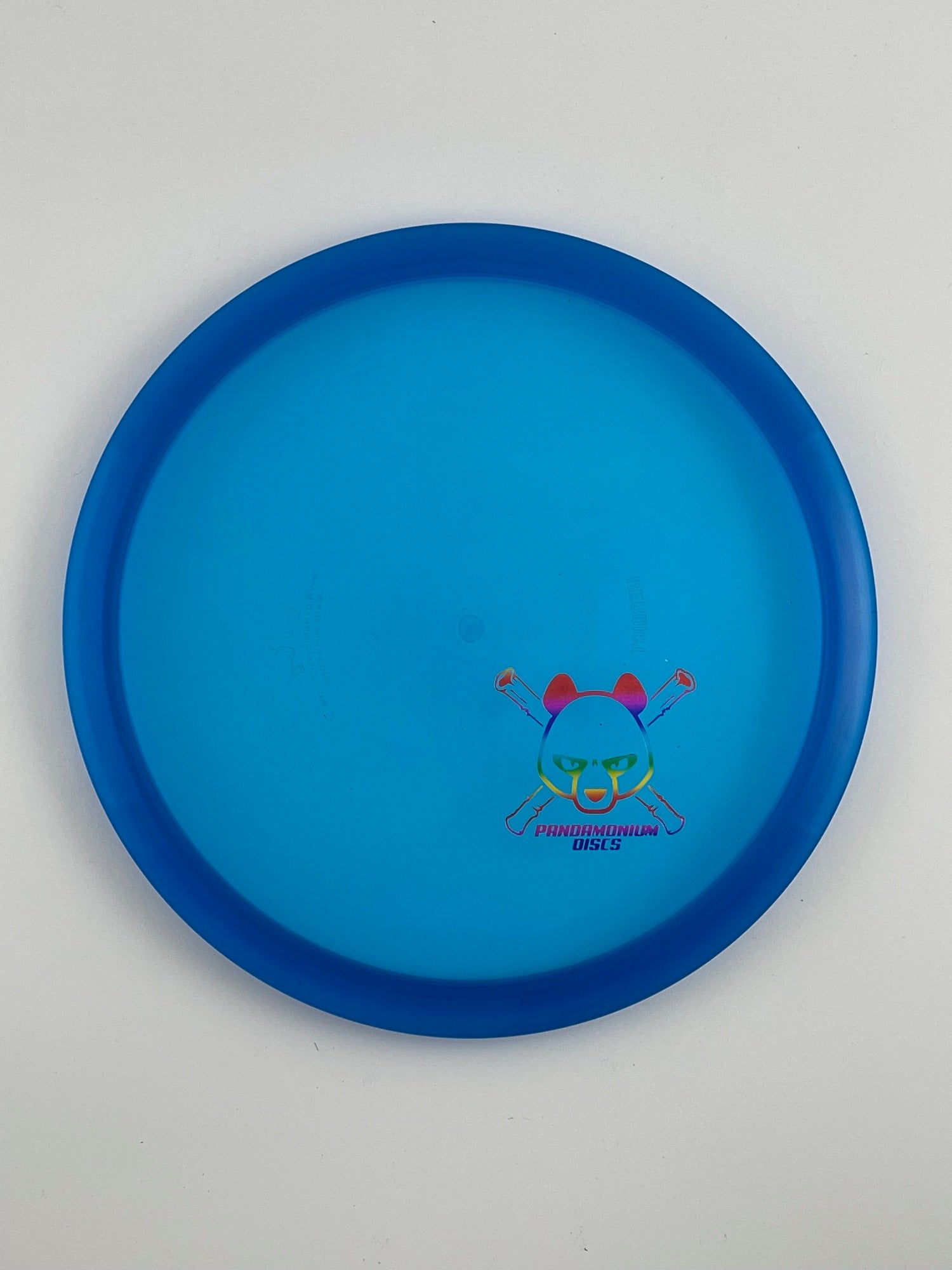 Dynamic Discs Verdict disc golf midrange in blue Lucid Ice plastic with Pandamonium Panda Corner X stamp