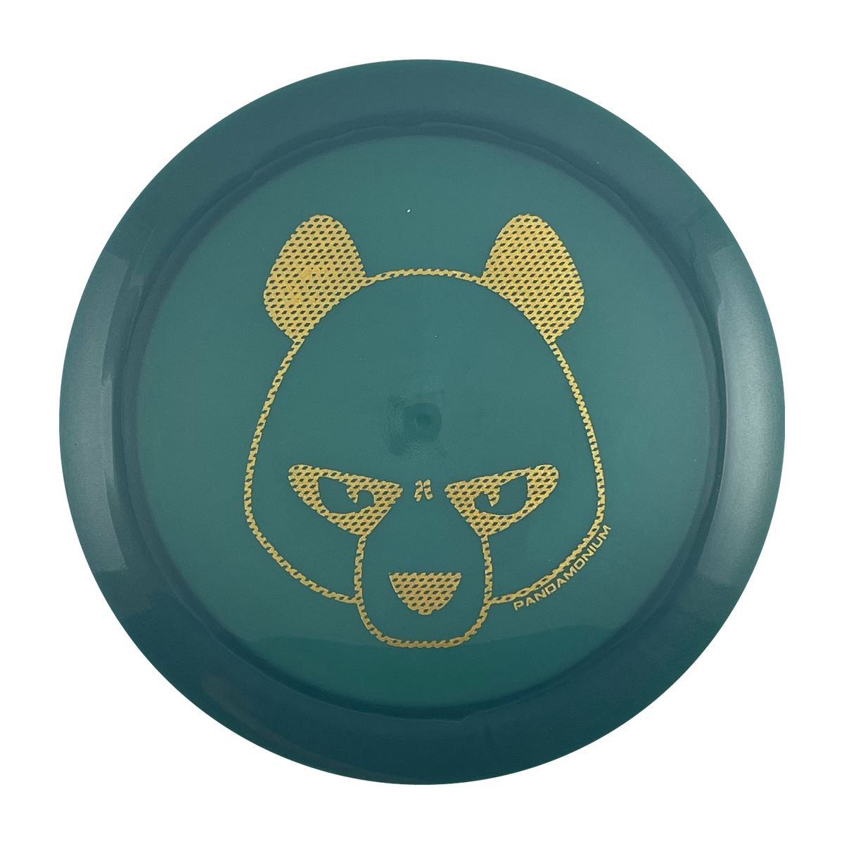 Innova Destroyer disc golf distance driver in deep sea blue Luster Champion plastic with Pandamonium Big Panda stamp, view 1