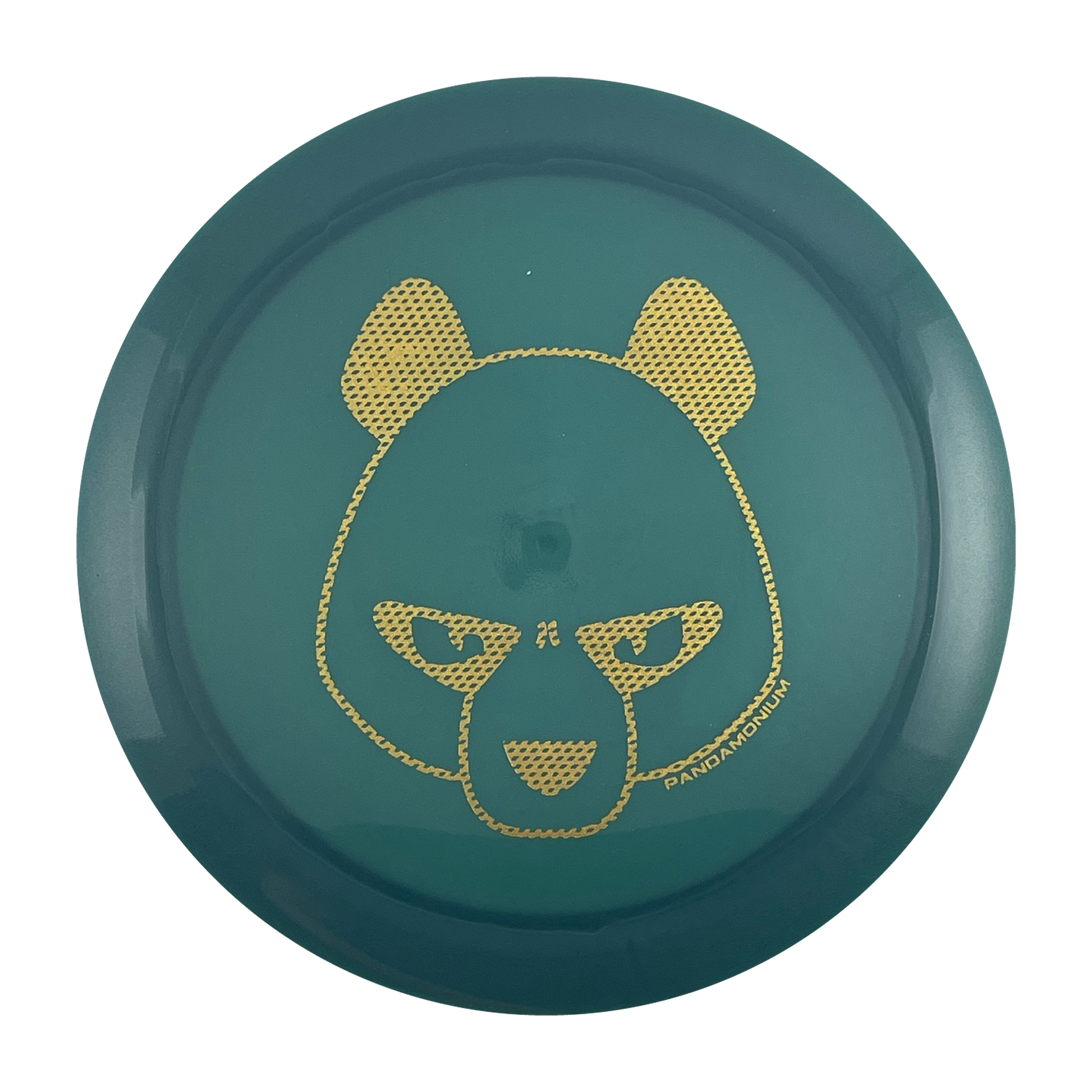 Innova Destroyer disc golf distance driver in deep sea blue Luster Champion plastic with Pandamonium Big Panda stamp, view 1