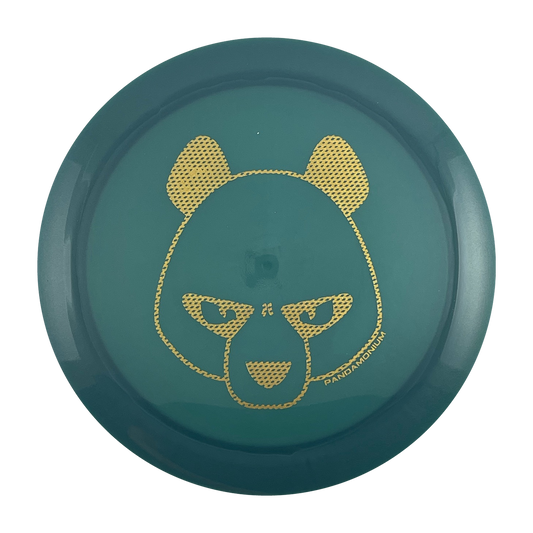 Innova Destroyer disc golf distance driver in deep sea blue Luster Champion plastic with Pandamonium Big Panda stamp, view 1