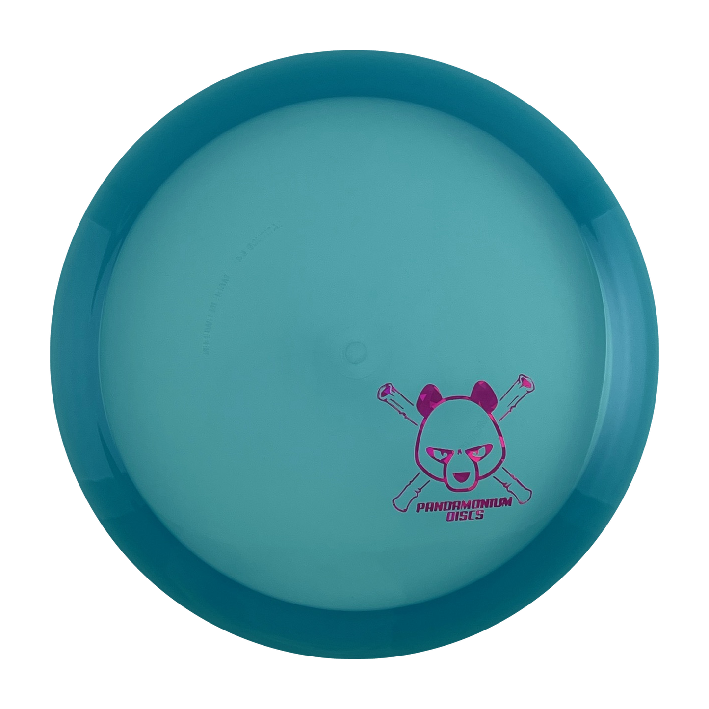 Latitude 64 Diamond disc golf fairway driver in blue Opto plastic with Pandamonium Panda Corner X stamp, view 1