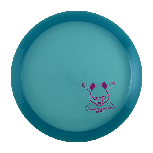 Latitude 64 Diamond disc golf fairway driver in blue Opto plastic with Pandamonium Panda Corner X stamp, view 1
