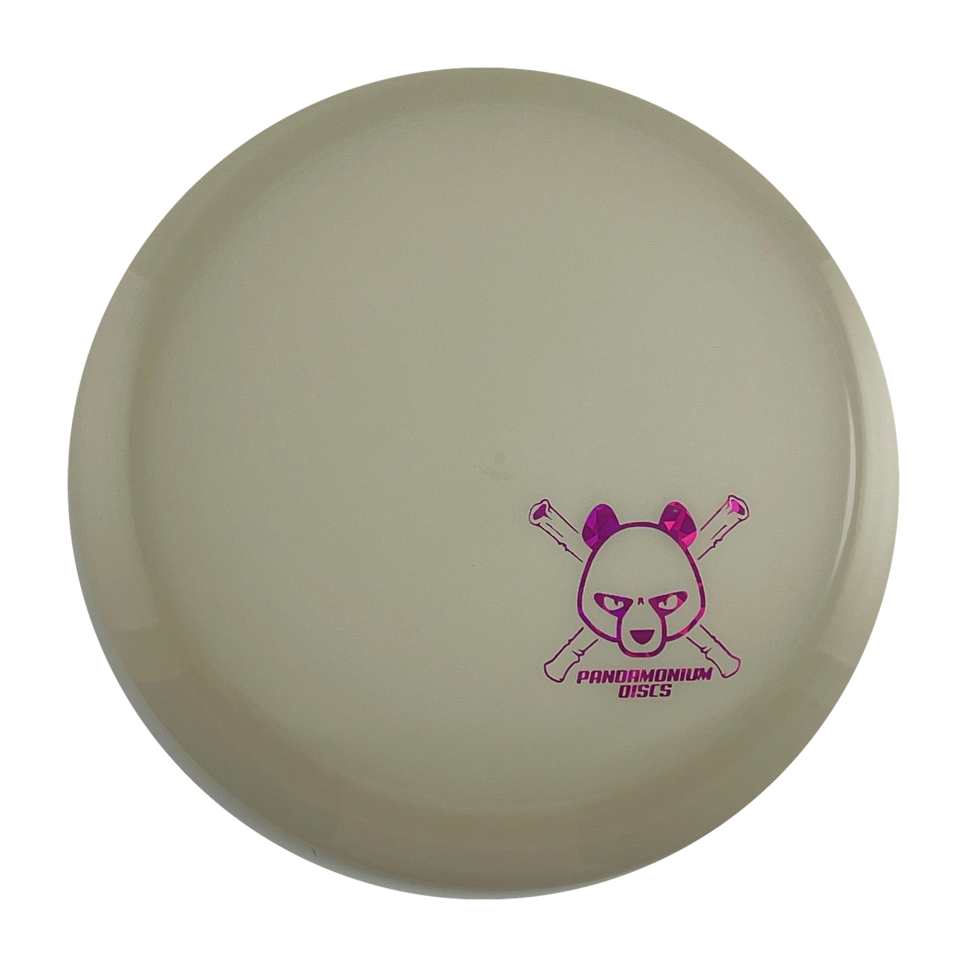 Latitude 64 Sapphire disc golf distance driver in white Opto plastic with Pandamonium Panda Corner X stamp, view 1