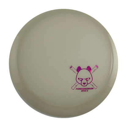 Latitude 64 Sapphire disc golf distance driver in white Opto plastic with Pandamonium Panda Corner X stamp, view 1