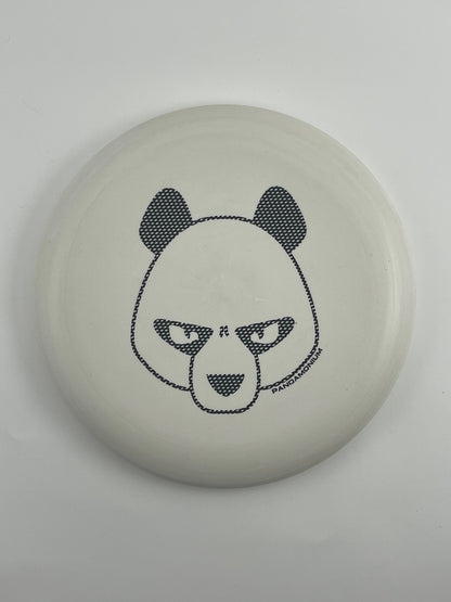 Innova Pig disc golf putt and approach in white R-Pro plastic with Pandamonium Big Panda stamp, view 2