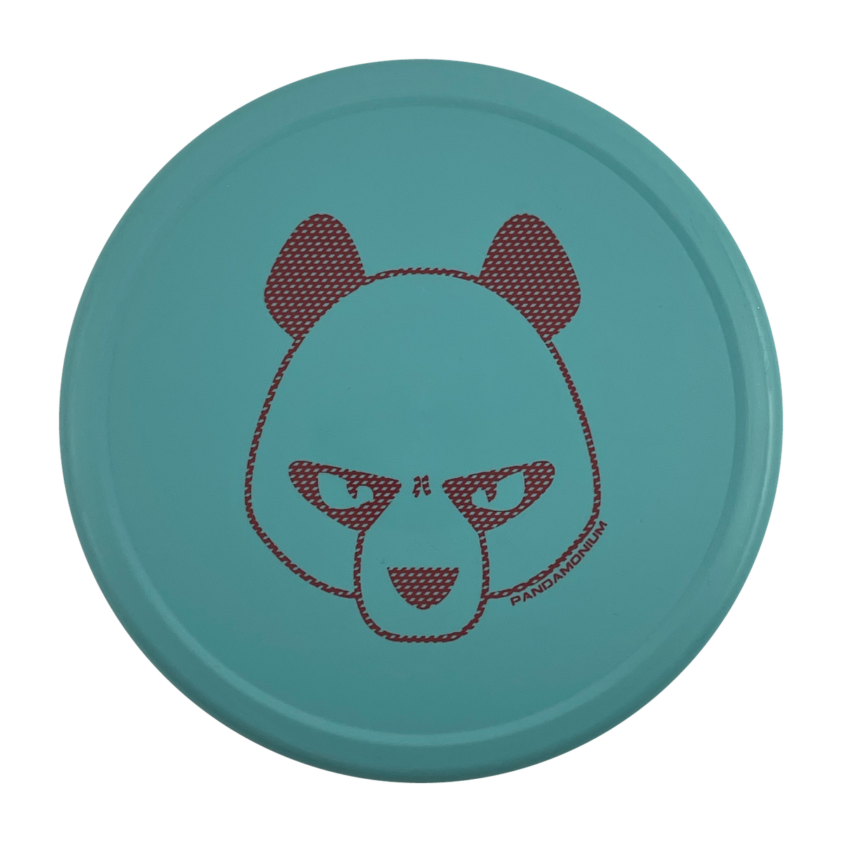 Innova Pig disc golf putt and approach in robin egg blue R-Pro plastic with Pandamonium Big Panda stamp, view 1, view 2