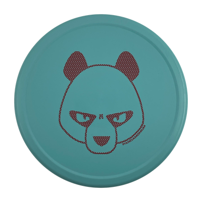 Innova Pig disc golf putt and approach in robin egg blue R-Pro plastic with Pandamonium Big Panda stamp, view 1, view 2