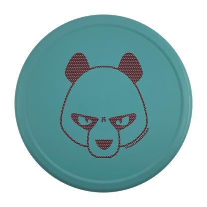 Innova Pig disc golf putt and approach in robin egg blue R-Pro plastic with Pandamonium Big Panda stamp, view 1, view 2