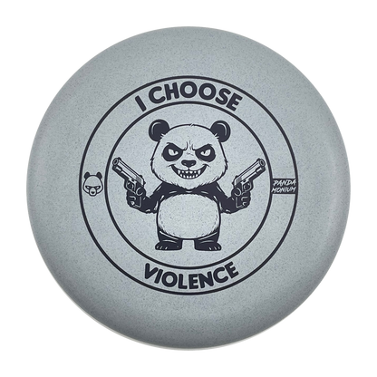 Discraft Luna disc golf putt and approach in gray Rubber Blend plastic with Pandamonium I Choose Violence stamp, view 1