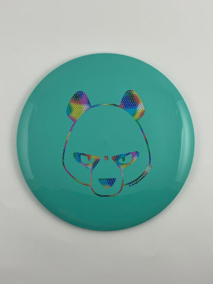 Innova Destroyer disc golf distance driver in robin egg blue Star plastic with Pandamonium Big Panda stamp