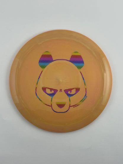 Innova Destroyer disc golf distance driver in sienna Star plastic with Pandamonium Big Panda stamp
