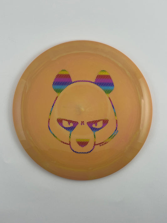 Innova Destroyer disc golf distance driver in sienna Star plastic with Pandamonium Big Panda stamp