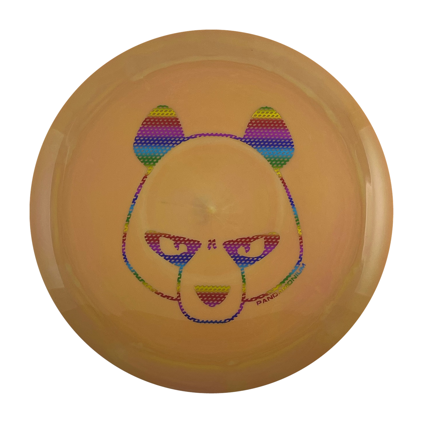 Innova Destroyer disc golf distance driver in sienna Star plastic with Pandamonium Big Panda stamp, view 1