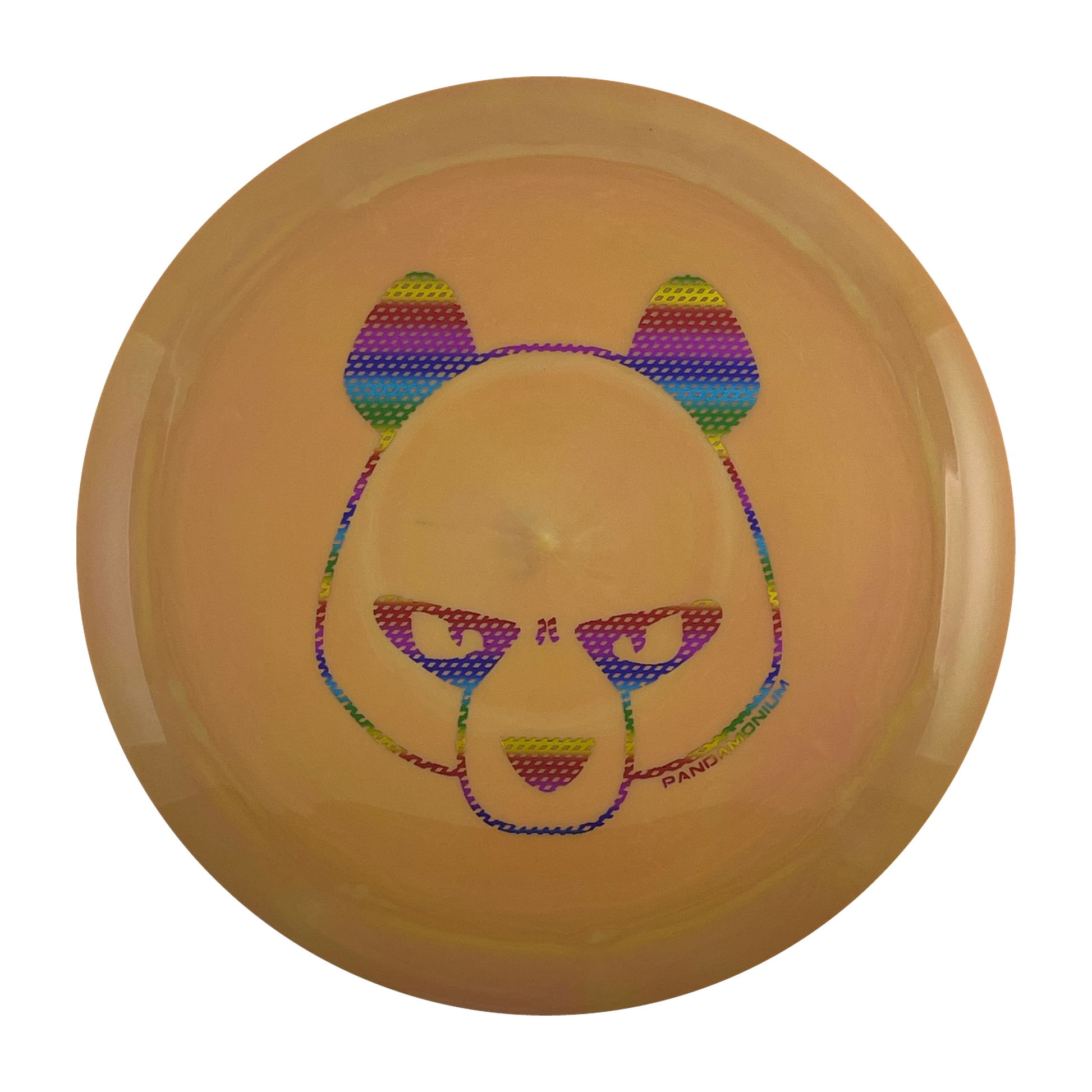 Innova Destroyer disc golf distance driver in sienna Star plastic with Pandamonium Big Panda stamp, view 1