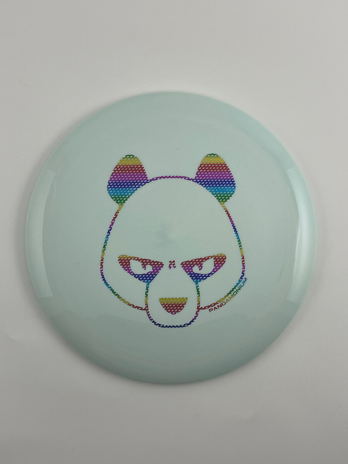 Innova Destroyer disc golf distance driver in white Star plastic with Pandamonium Big Panda stamp