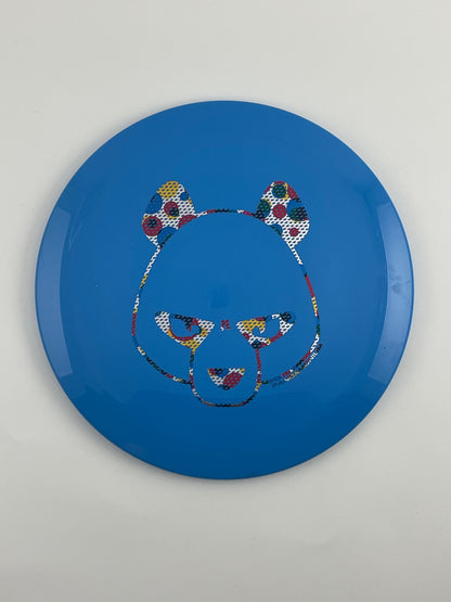 Innova Firebird disc golf fairway driver in blue Star plastic with Pandamonium Big Panda stamp
