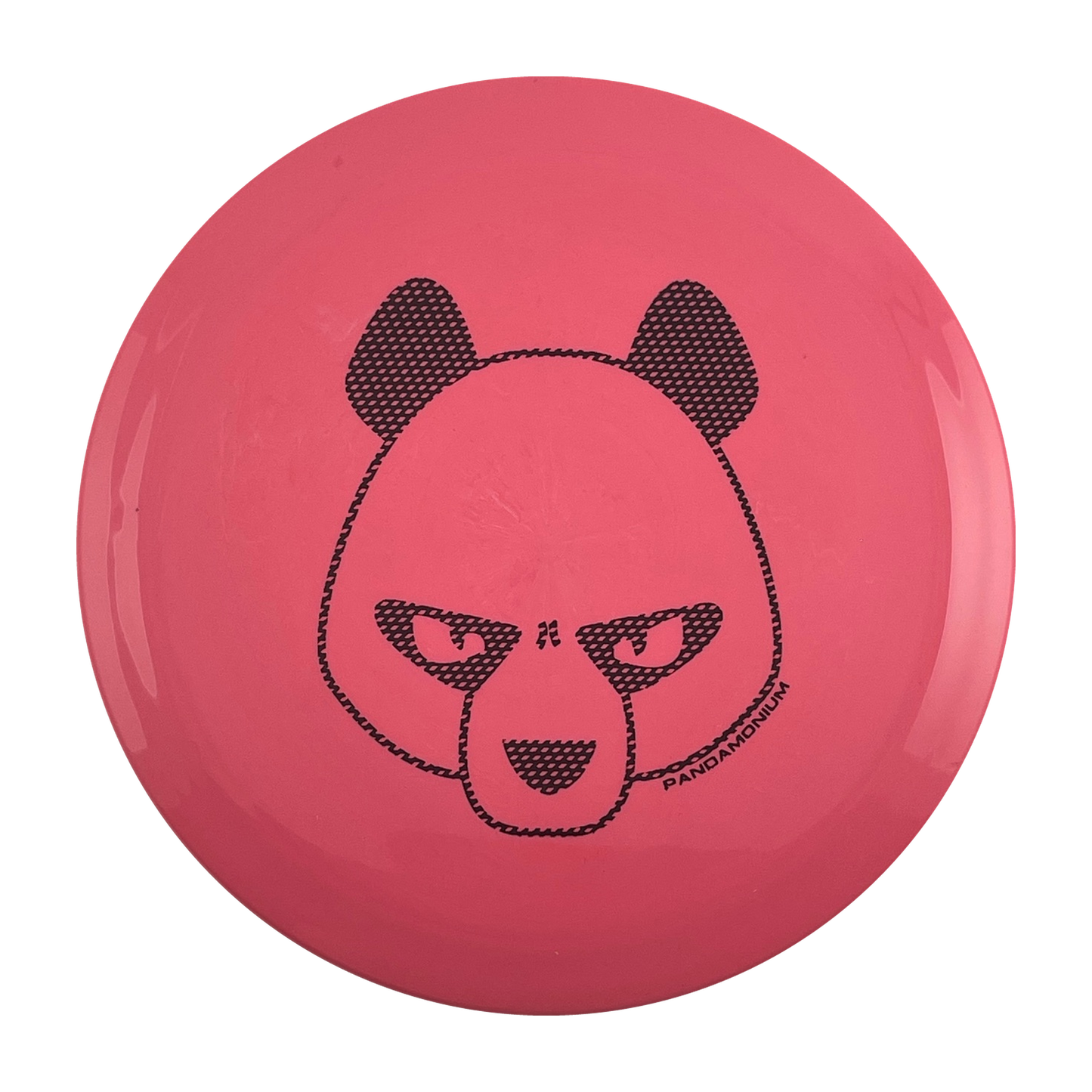 Innova Firebird disc golf fairway driver in pink Star plastic with Pandamonium Big Panda stamp, view 1