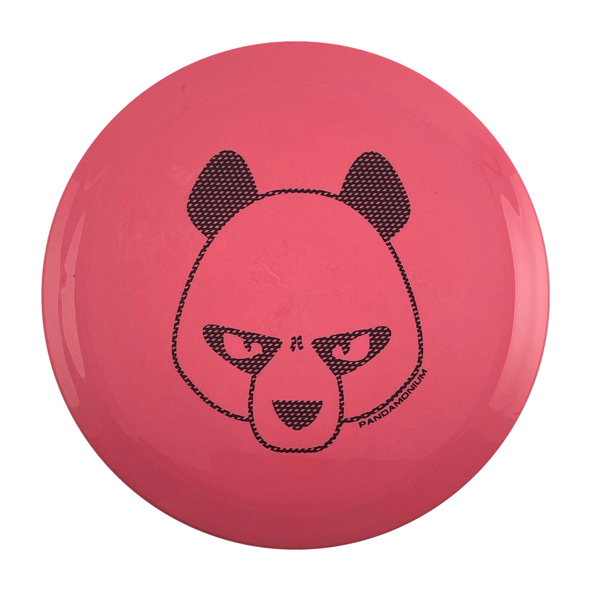 Innova Firebird disc golf fairway driver in pink Star plastic with Pandamonium Big Panda stamp, view 1