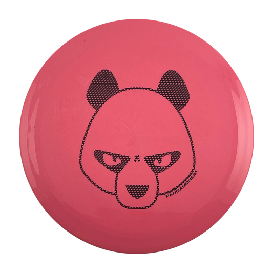 Innova Firebird disc golf fairway driver in pink Star plastic with Pandamonium Big Panda stamp, view 1