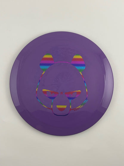 Innova Firebird disc golf fairway driver in purple Star plastic with Pandamonium Big Panda stamp