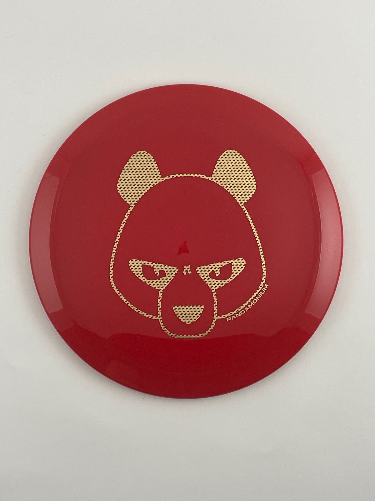 Innova Firebird disc golf fairway driver in red Star plastic with Pandamonium Big Panda stamp