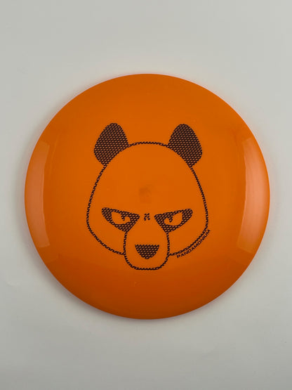 Innova Leopard disc golf fairway driver in orange Star plastic with Pandamonium Big Panda stamp