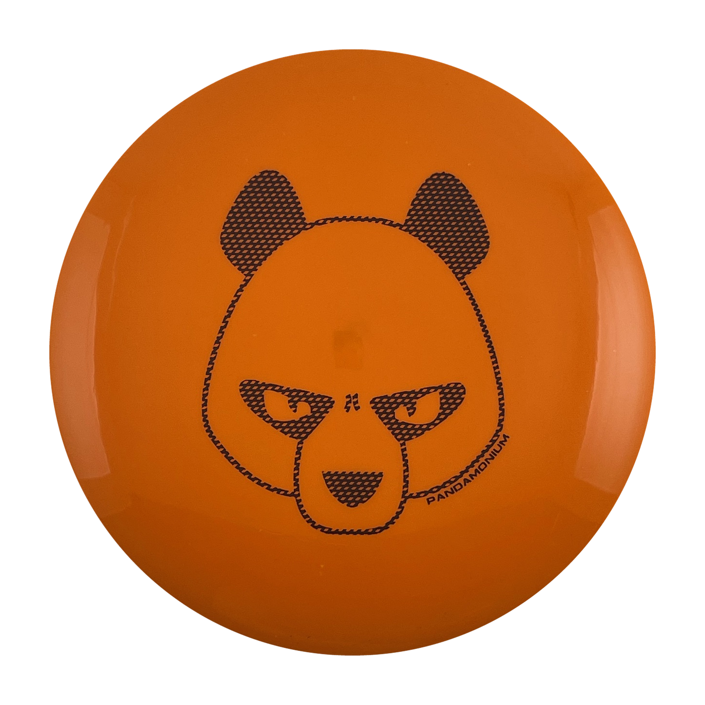 Innova Leopard disc golf fairway driver in orange Star plastic with Pandamonium Big Panda stamp, view 1