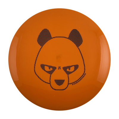 Innova Leopard disc golf fairway driver in orange Star plastic with Pandamonium Big Panda stamp, view 1