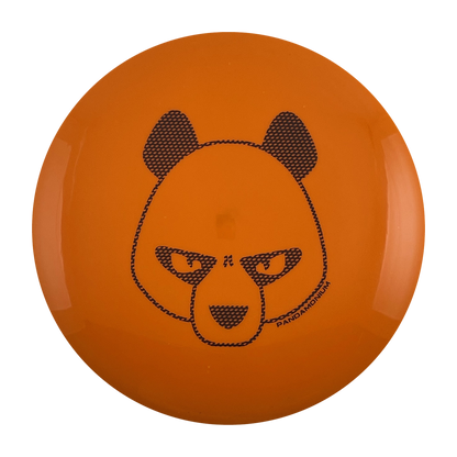 Innova Leopard disc golf fairway driver in orange Star plastic with Pandamonium Big Panda stamp, view 1