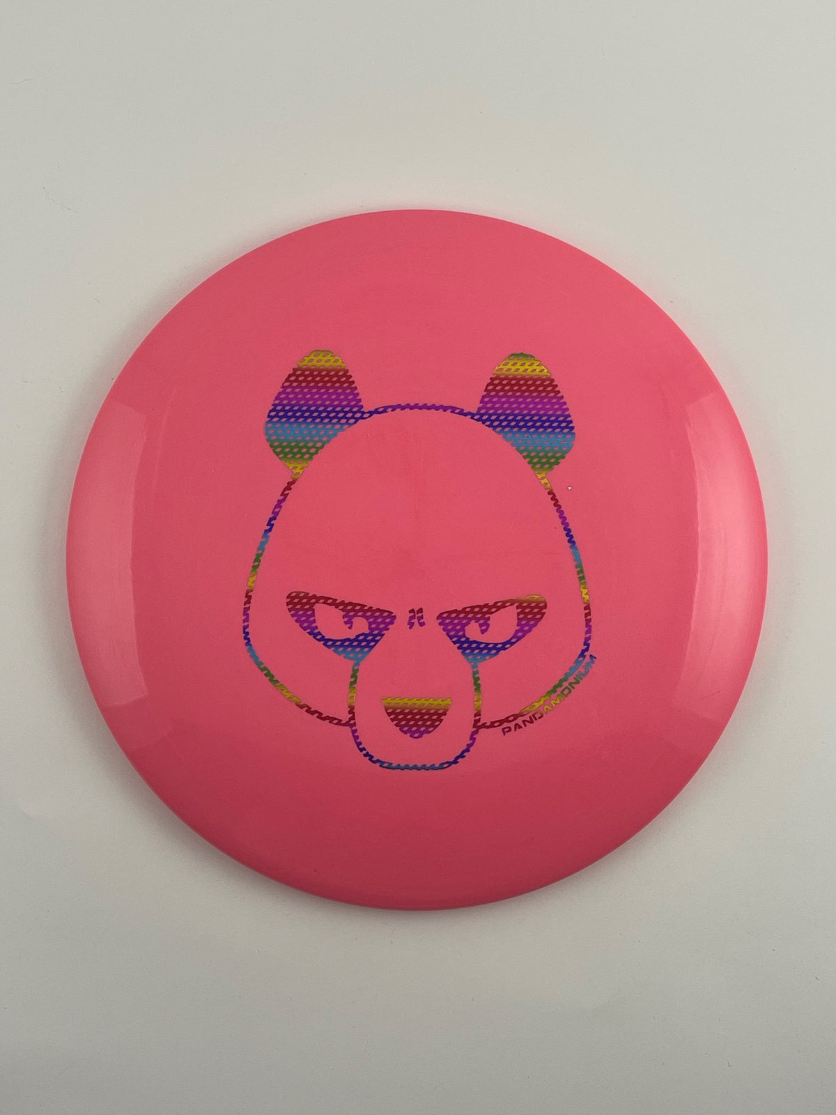 Innova Leopard disc golf fairway driver in pink Star plastic with Pandamonium Big Panda stamp