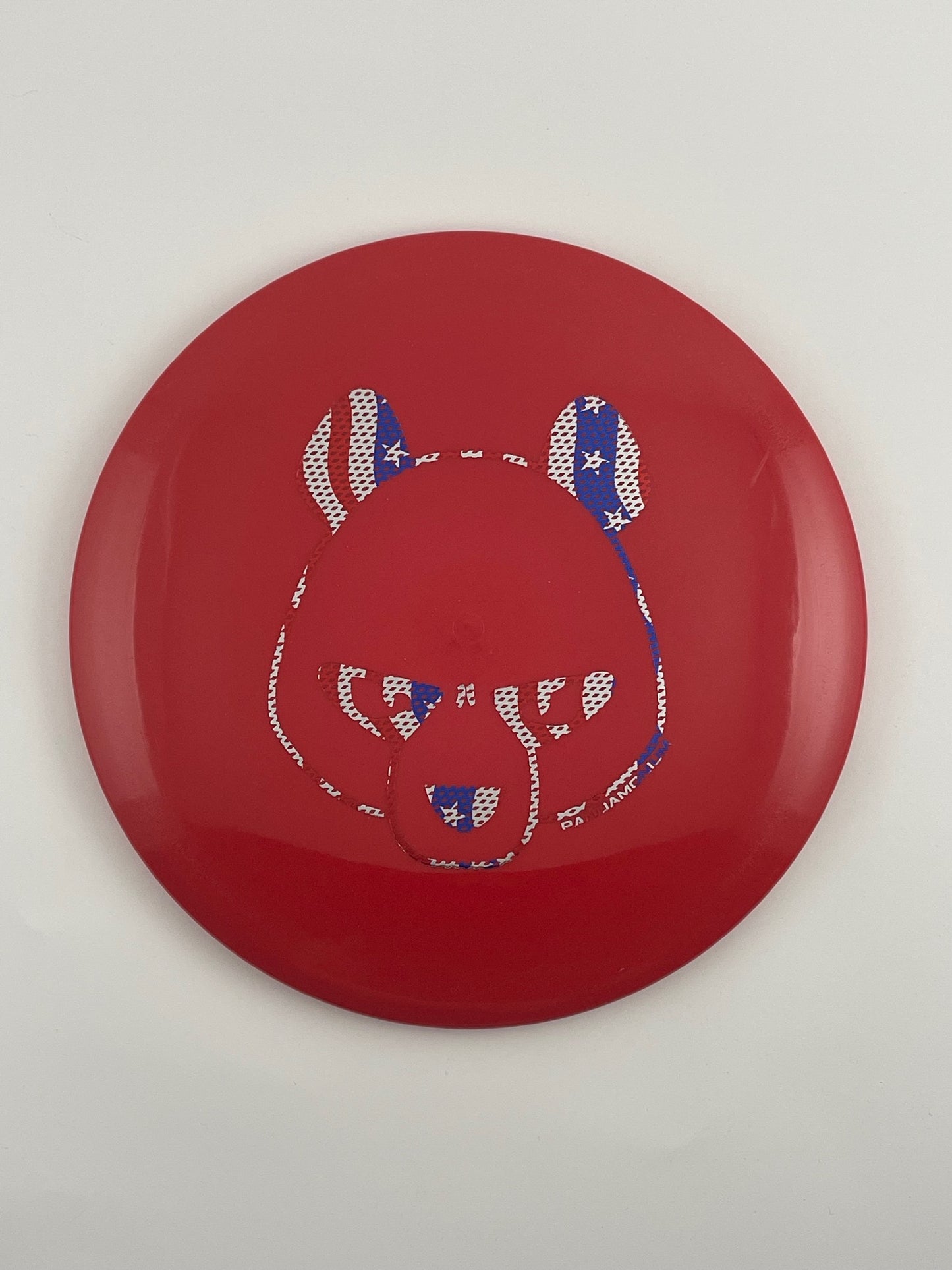 Innova Leopard disc golf fairway driver in red Star plastic with Pandamonium Big Panda stamp