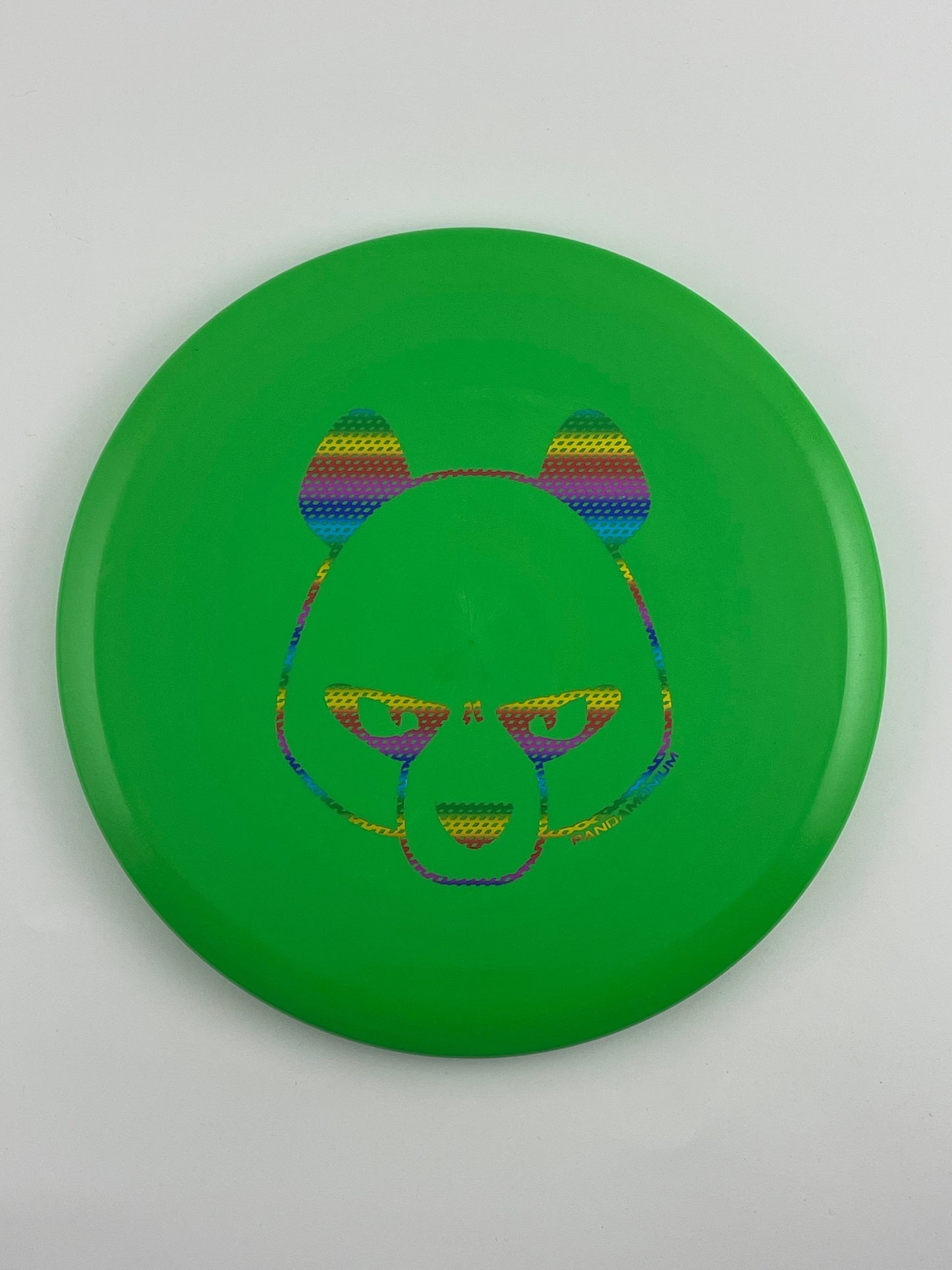 Innova Mako3 disc golf midrange in green Star plastic with Pandamonium Big Panda stamp