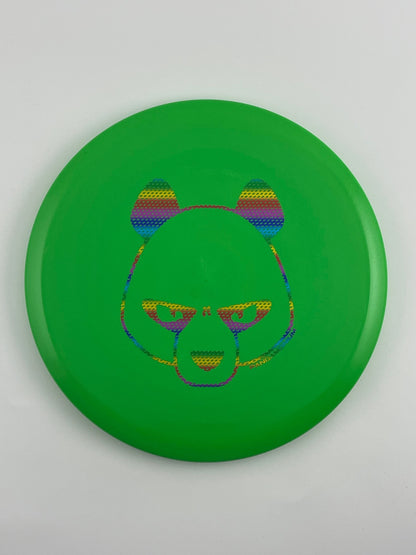 Innova Mako3 disc golf midrange in green Star plastic with Pandamonium Big Panda stamp