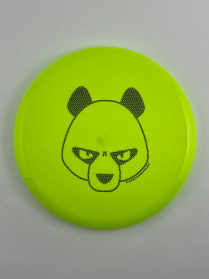 Innova Mako3 disc golf midrange in lime Star plastic with Pandamonium Big Panda stamp