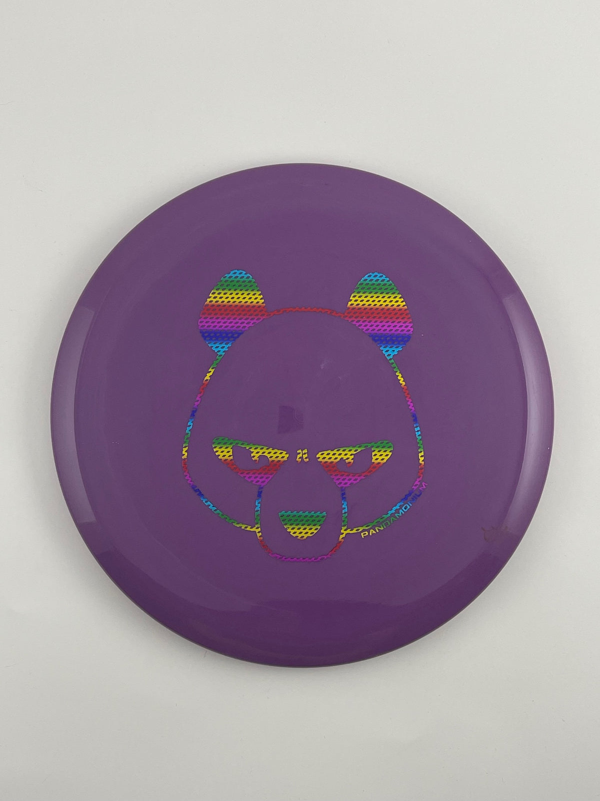 Innova Mako3 disc golf midrange in purple Star plastic with Pandamonium Big Panda stamp