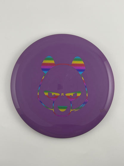 Innova Mako3 disc golf midrange in purple Star plastic with Pandamonium Big Panda stamp
