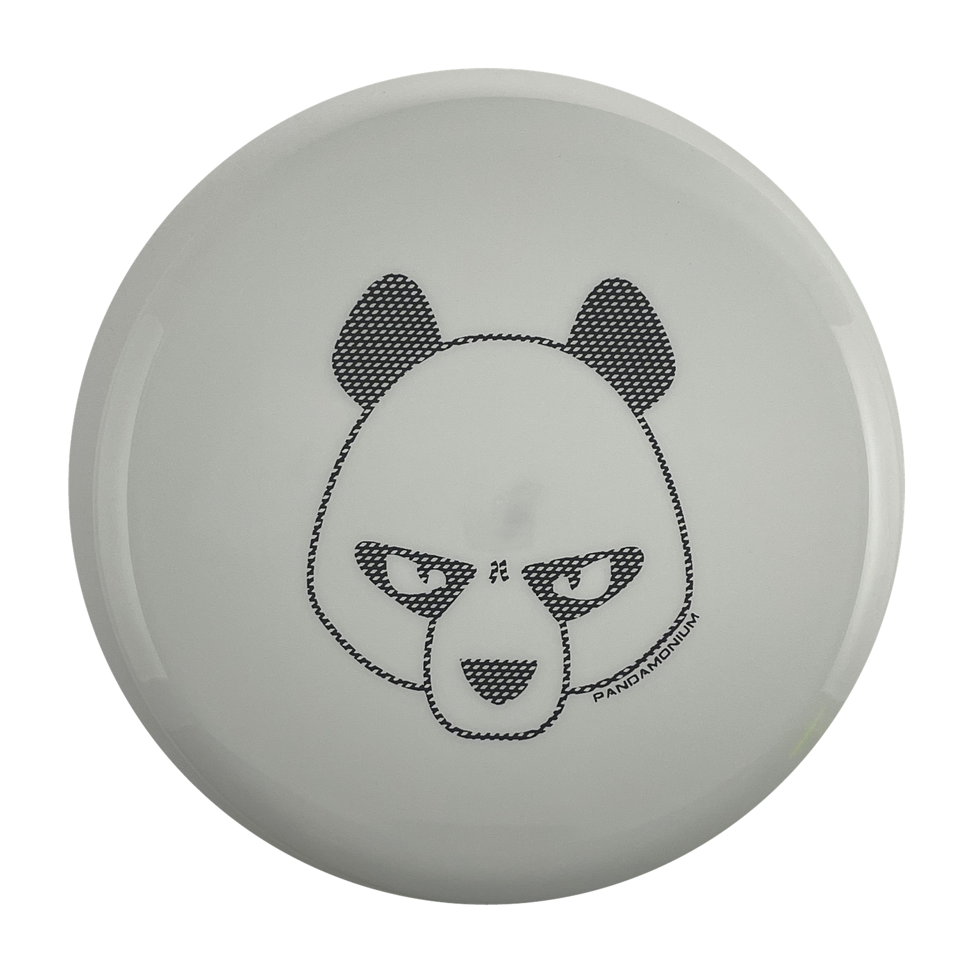 Innova Mako3 disc golf midrange in white Star plastic with Pandamonium Big Panda stamp, view 1
