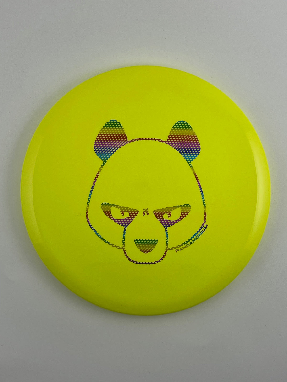 Innova Mako3 disc golf midrange in yellow Star plastic with Pandamonium Big Panda stamp