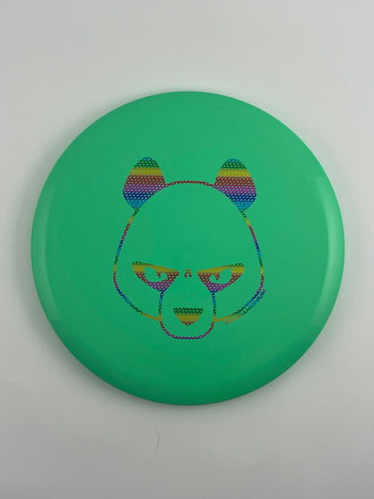 Innova Roc3 disc golf midrange in green Star plastic with Pandamonium Big Panda stamp