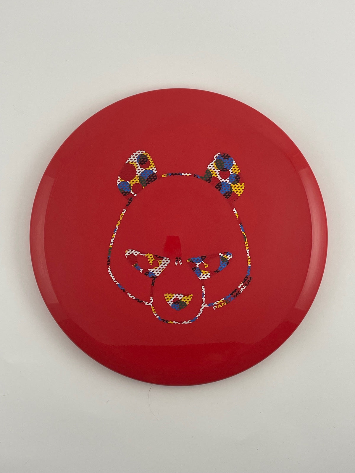 Innova Roc3 disc golf midrange in red Star plastic with Pandamonium Big Panda stamp