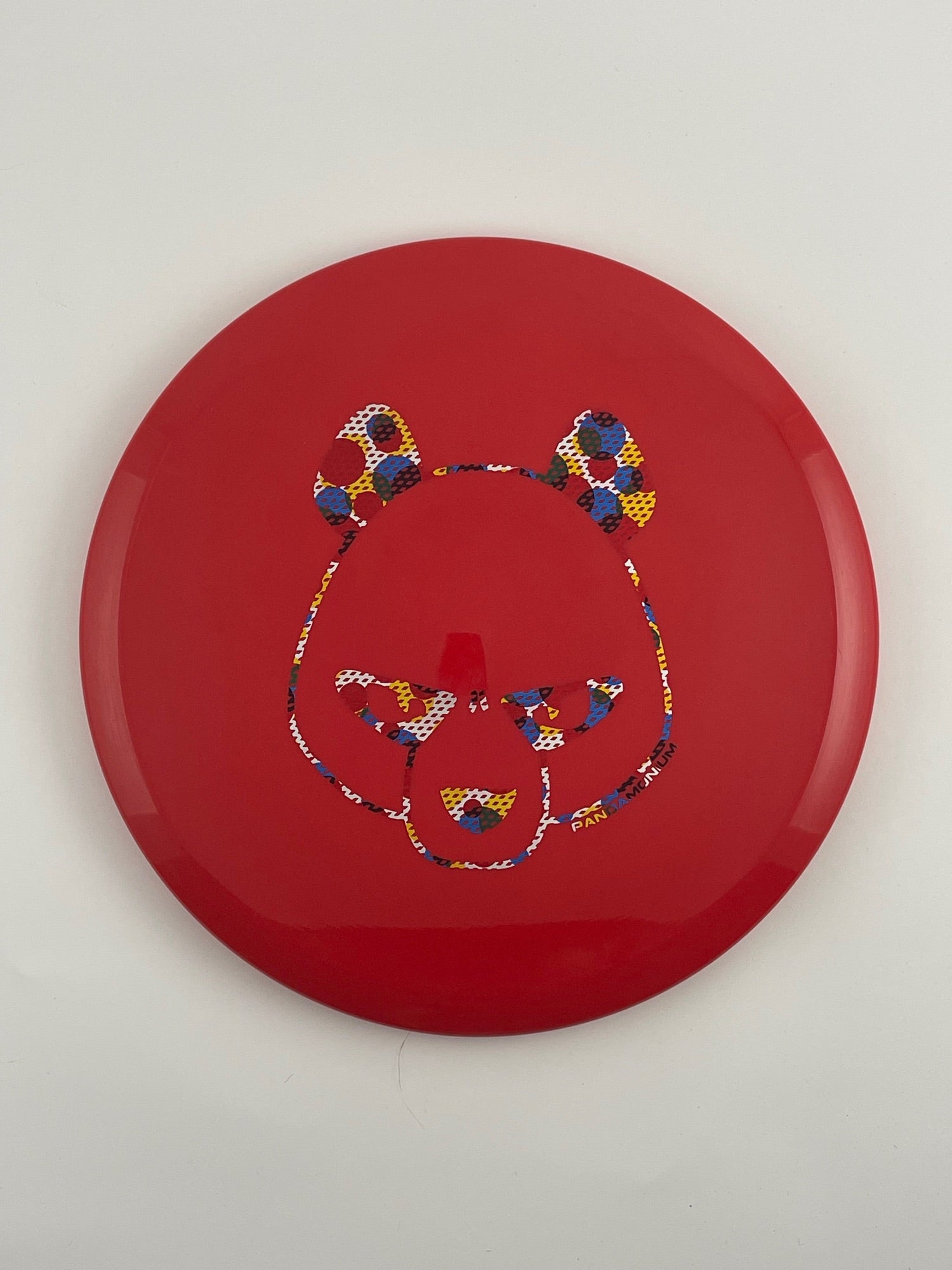 Innova Roc3 disc golf midrange in red Star plastic with Pandamonium Big Panda stamp