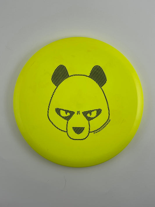 Innova Roc3 disc golf midrange in yellow Star plastic with Pandamonium Big Panda stamp