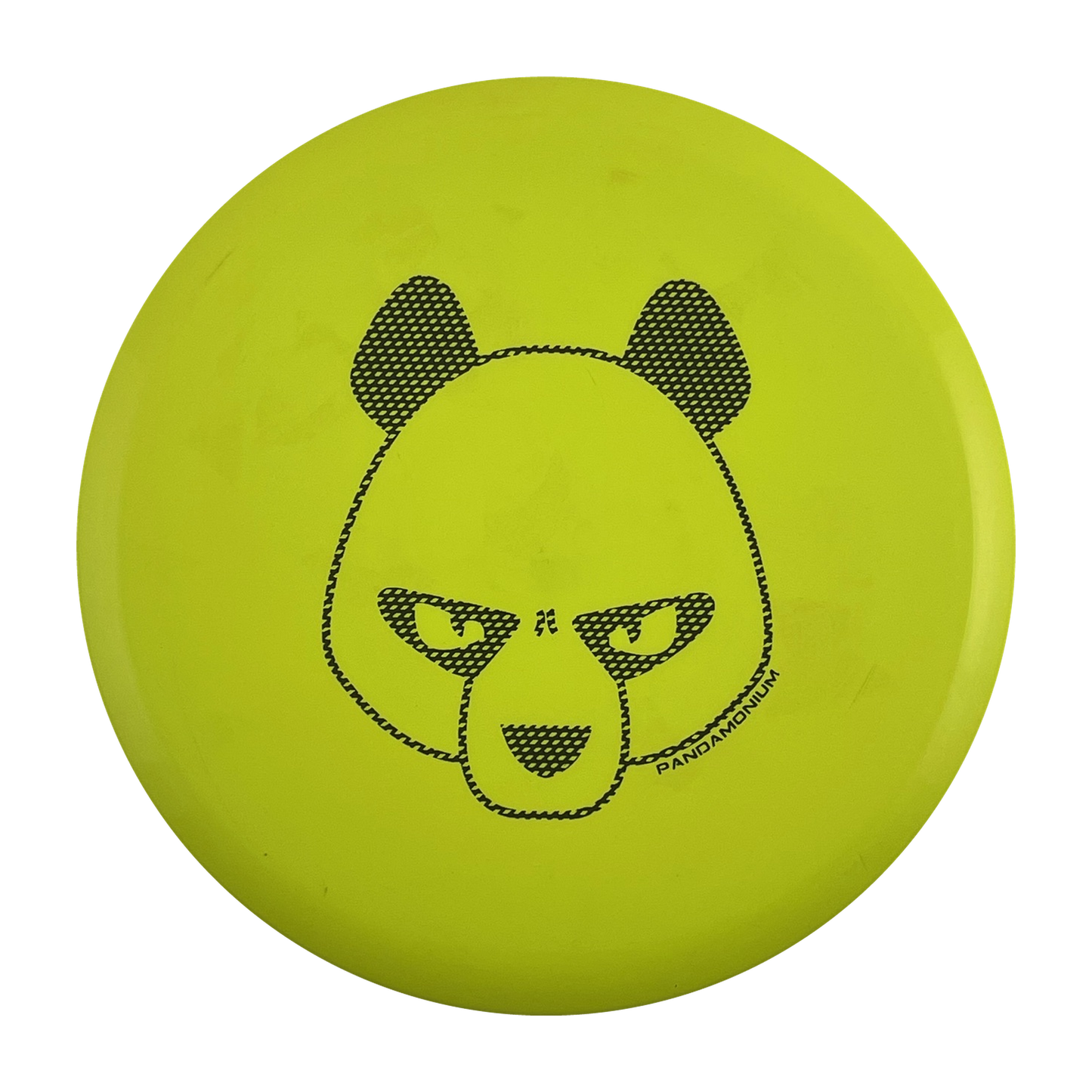 Innova Roc3 disc golf midrange in yellow Star plastic with Pandamonium Big Panda stamp, view 1