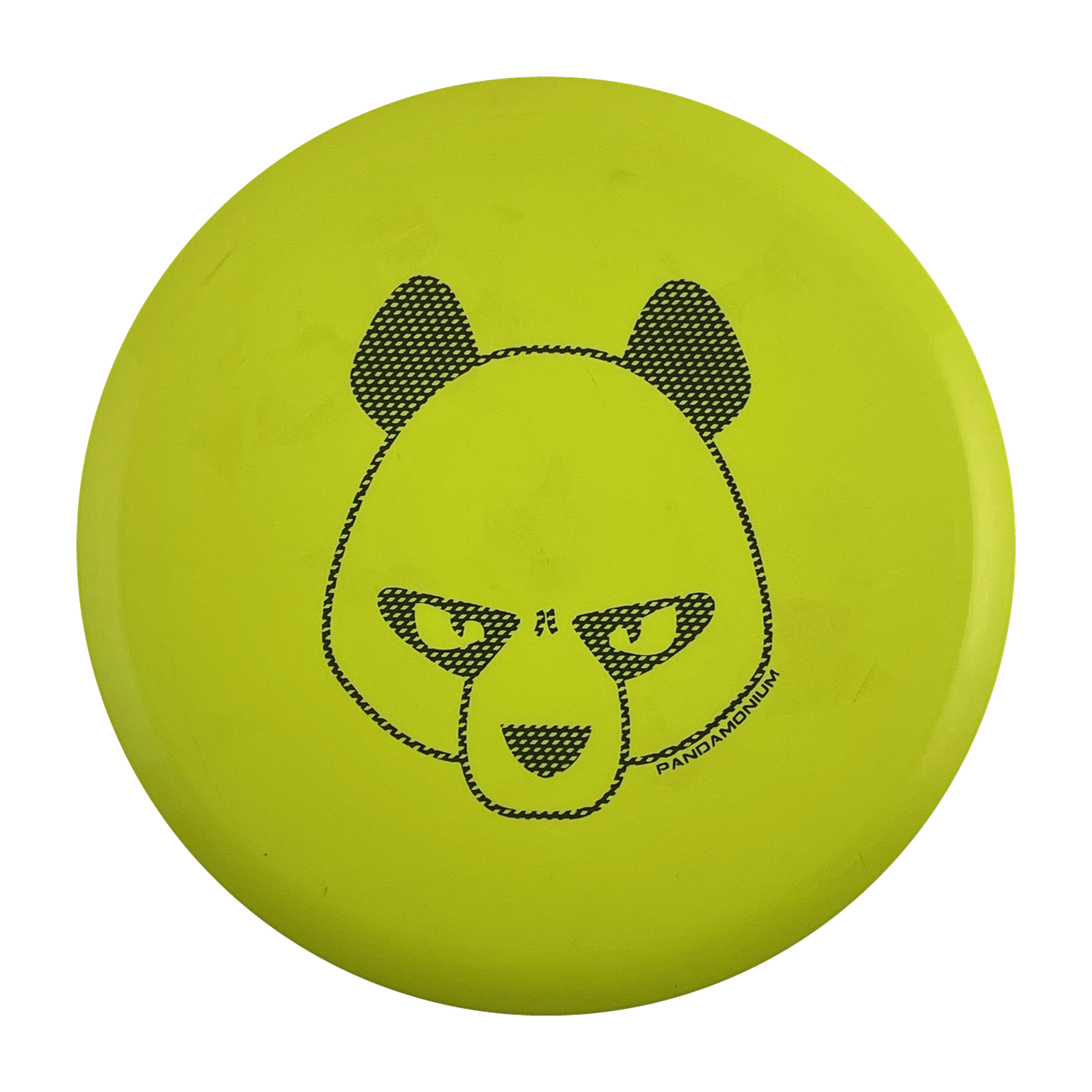Innova Roc3 disc golf midrange in yellow Star plastic with Pandamonium Big Panda stamp, view 1